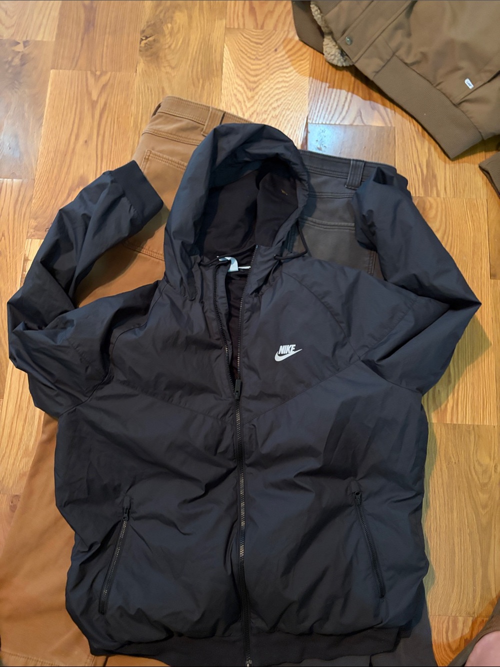 Nike Black Hooded Windbreaker Jacket
